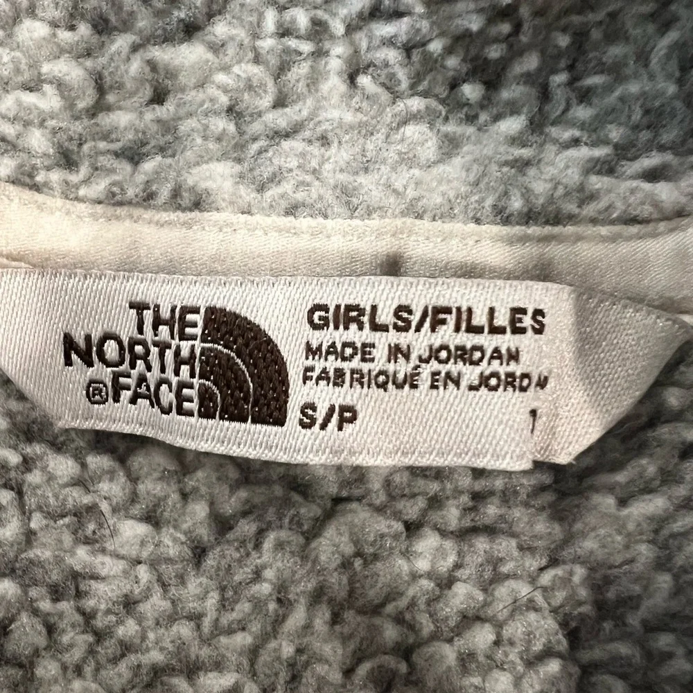 The North Face V5801 Girls Crescent Full Zip Sweater S 7-8Vintage White Heather
